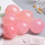4-5CM/1.58-1.97inch Natural Pink Crystal Ball Labradorite Sphere Moonstone Stone Crafts Polished Decorative Sphere Reiking Healing Crystals Ball Stone Fengshui Home Decoration (40-50mm, Pink Crystal)