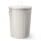 Plexon Large Metal Trash Can with Lid 20 Gallon, Decorative Outdoor Trash Can, Heavy Duty Galvanized Metal Bucket with Lid for Kitchen Garage Farmhouse, Beige