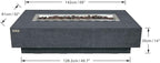 Elementi | Bundle Hampton Gas Fire Pit Cast Concrete 56" Rectangular Fire Table, Outdoor Fire Pit Electronic Ignition | Canvas Cover, Lava Rock Included | Dark Gray (Propane Gas)