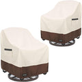 Outdoor Swivel Chair Covers Waterproof 2 Pack, Outdoor Chair Covers Patio Furniture Cover for Deck Patio Swivel Chair Heavy Duty, 30 W x 34 D x 36 H inches Beige and Brown