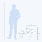 Bloem Spooky Flamingo Yard Stakes: 2 Pieces 25" Halloween - Head Up & Head Down Poses, Google Eyes, Galvinized Steel Legs, Durable Weatherproof Resin, for Indoor Or Outdoor Use, Yard Decoration