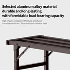 Metal Plant Stand - Rust-Proof Aluminum Flower Pot Stand for Indoor & Outdoor Use, Adjustable Height, Spacious & Sturdy