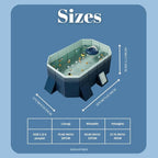 Foldable Swimming Pool, Non-Inflatable Kids' and Adults' Outdoor Large Swimming Pool, Anti-Slip PVC Family Pool, Summer Water Party for Outdoor, Garden, Backyard (Small)