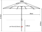 EliteShade USA 10-Year-Non-Fading Solar 9ft Market Umbrella with 80 LED Lights Patio Umbrellas Outdoor Table Umbrella with Ventilation, Macaw Green