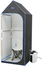 Portable Sauna Box for Home Spa Full Body, Personal Steam Sauna Tent Sauna Room with 3L 110V 1000W Steamer, 90 Minute Timer with Remote Control, 4 Temperature Levels, Folding Chair