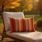 RSH DECOR: Sunbrella Lumbar Throw Pillows Set of 2 | 20" x 12" | Water and Fade-Resistant Performance Fabric | Outdoor Pillow Covers with Down-Alternative Inserts | Astoria Sunset - Made in USA
