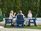 SERWALL Outdoor Adirondack Dining Chair Set of 2, All Weather HDPE Patio Chairs, Navy