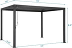 Mirador 111S Round Louvered Pergola Gazebo, 10Ft x 13Ft, Full Aluminum Frame, Adjustable Roof, Outdoor, Durable, Charcoal