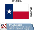 Texas State Flag 4x6 FT Made in The USA- Heavy Duty Vibrant Colours Double Sided Texas TX Flag with 2 Brass Grommets for Home/Company/Indoor Outdoor Decoration