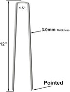 100 Pack 12" Garden Stakes Pins,Heavy Duty Garden Landscape Staples Stakes Pins Galvanized Landscape Fabric Staples Sod Ground Staple for Anchoring Weed Barrier Fabric