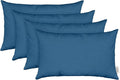RSH DECOR: Sunbrella Lumbar Throw Pillows Set of 4 | 20" x 12" | Water and Fade-Resistant Performance Fabric | Outdoor Pillow Covers with Down-Alternative Inserts | Canvas Regatta