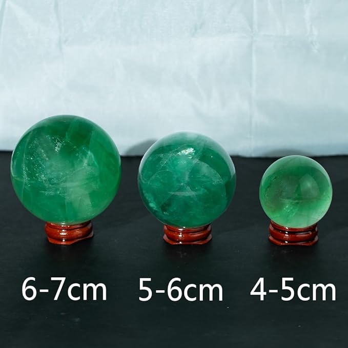 5-6CM/1.97-2.36inch Natural Fluorite Crystal Ball Hand Polished Fluorite Sphere Decorative Sphere Healing Crystals Ball Healing Stone Crafts Home Decor Ornament Gifts (50-60mm, Fluorite)