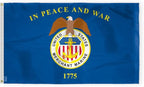 AGAS Large United States Merchant Marines Flag 4x6 Ft - Printed 200D Nylon Canvas Header Two Brass Grommets Big USA Merchant Marines Flag