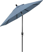California Umbrella GSPT908302-5410 9' Round Aluminum Market, Crank Lift, Push Button Tilt, Black Pole, Sunbrella Air Blue