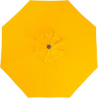 California Umbrella 9' Premium Commercial Hardwood Patio Umbrella, Manual Lift With Sunbrella Sunflower Yellow Fabric