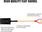 VNIMTI Spade Shovel for Digging, Heavy Duty Spade Shovel with Wooden D-Handle, Square Flat Shovel for Gardening and Edging, 45 Inches