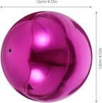 ibasenice Stainless Steel Mirror Reflective Gazing Ball 12 Inch Garden Decor - Purple Decorative Sphere for Outdoor Use 2Pcs Set
