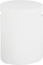 Propane Tank Cover Table for Fire Pits, 20 LB MGO Propane Tank Holder with Side Handles, Round Outdoor Tank Storage Side Table for Patio, Gas Griddle, White