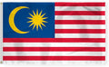 AGAS Malaysia Flag 3x5 ft 200D Nylon Fabric Double Stitched Canvas Header Brass Grommets Fade Resistant & Vivid Colors Can be Hung on Flagpole Outside or Indoors on a Wall