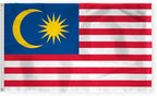 AGAS Malaysia Flag 3x5 ft 200D Nylon Fabric Double Stitched Canvas Header Brass Grommets Fade Resistant & Vivid Colors Can be Hung on Flagpole Outside or Indoors on a Wall