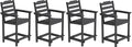 OTSUN Tall Adirondack Chairs Set of 4 with Connecting Tray, 24 inches HDPE Bar Height Outdoor Chairs, All Weather Resistant for Balcony, Porch, Kitchen (4 PCS, Black)
