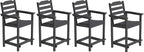 OTSUN Tall Adirondack Chairs Set of 4 with Connecting Tray, 24 inches HDPE Bar Height Outdoor Chairs, All Weather Resistant for Balcony, Porch, Kitchen (4 PCS, Black)