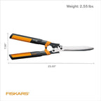 Fiskars 23-Inch Hedge Shears, Bush Trimmer with PowerGear2 Technology that Multiplies Power for Less Effort, SoftGrip Handles with Shock-Absorbing Bumpers