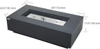AMS Creations | Madison 60" Rectangular Natural Gas Outdoor Fire Pit Table | Dark Gray Concrete GFRC | Smooth Texture or Surface | Electronic Ignition | Outside Backyard Fireplace