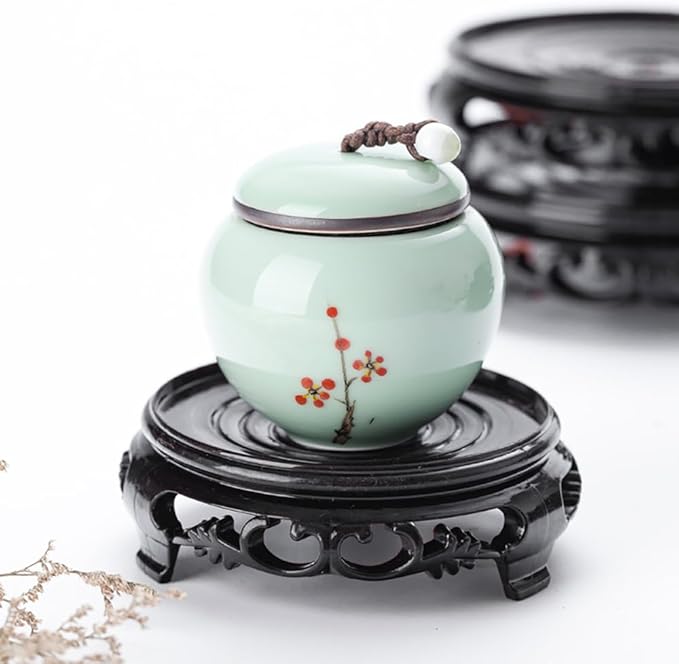 GOLDY&WENDY Round Black Imitation Wood Resin Base Handmade Waterproof Stable Home Decoration Pedestal Vase Lamp Teapot Display Stand