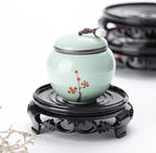 GOLDY&WENDY Round Oriental Furniture Vase Display Stand Handmade Imitation Wood Vase Lamp Teapot Base Home Decoration Pedestal