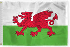 AGAS Wales Flag 2x3 ft Outdoor 200D Nylon Double Stitched Hem Never Rust Brass Grommets Canvas Header Welsh National Flag