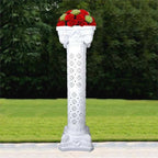Efavormart 4 Pack 41" Tall White PVC Height Adjustable Artistic Roman Wedding Inspired Pedestal Column Plant Stand
