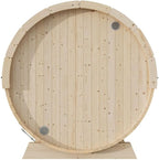 EuroSauna 2-Person Outdoor Barrel Sauna with Shingles, Lighting, & 6kW Harvia Sauna Heater, 81x59