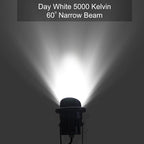 GBS9809 LED Spotlights, 9W 120V Line Voltage, 5000K Daylight, with Metal Ground Stake, Outdoor Flag Light, Landscape Spotlight, Corded Plug, Not Dimmable