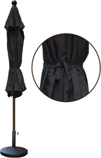 EliteShade USA 10-Year-Non-Fading 9Ft Market Umbrella Patio Umbrella Outdoor Table Umbrella with Ventilation, Black