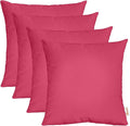 RSH DECOR: Sunbrella Square Throw Pillows Set of 4 | 24" x 24" | Water and Fade-Resistant Performance Fabric | Outdoor Pillow Covers with Down-Alternative Inserts | Made in USA (Canvas Hot Pink)