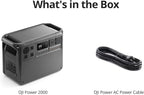 DJI Power 2000 Portable Power Station, 2048Wh LFP Battery, Compact Size, 3000W Stable Output, 0-80% Recharge in 55 Mins, Electric Generator for Home, Camping & RVs, Off-Grid