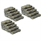 3 Pcs Miniature Resin Bridge Stair Stone Straight Bridge Stairs Stone Steps Garden Fairy Ornament Flower Pot Plant Micro Landscaping Decor Bonsai Craft Straight Stairs Outdoor Statues Outdoor Décor