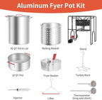 30 Qt Turkey Fryer & 10 Qt Fish Fryer Combo Kit with CSA Approved 50,000BTU Burner with 10PSI Regulator