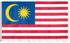 AGAS Malaysia Flag 3x5 ft Double Stitched Hem 100% Polyester Metal Grommets Indoor Malaysian National Flag