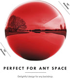 10 Inch Stainless Steel Gazing Globe,v2croft Hollow Ball Mirrored Surface Polished Shiny Sphere,Garden Stainless Steel Gazing Ball for Outdoor Lawn Pond Yard Ornament(red)