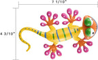 hogardeck Metal Gecko Outdoor Wall Decor, 4 Pack Lizard Art Garden Sculptures & Statues with Shaking Head Spring Decor for Front Yard Fence Patio