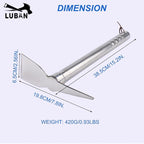 Stainless Steel Garden Hoe Pick 15-inch Length Lightweight Weather Resistant Metal Multipurpose Hand Tool for Gardening Cultivator Weeding Seeding Turning Soil