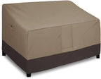 Easy-Going Waterproof Outdoor Couch Cover, Heavy Duty 3-Seater Patio Sofa Cover, Winchdproof Outdoor Furniture Cover with Air Vent (80Wx37Dx33H inch, Camel/Dark Brown)