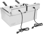 25QT/23.6L Commercial Deep Fryer with Basket and Lid, 3400W Electric Fryer with Adjustable Temperature & Timer, Stainless Steel Countertop Oil Fryer for French Fries, Onion Rings, Donuts