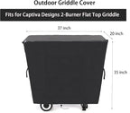 Kingling Grill Cover Fits for Captiva Designs 2-Burner Propane Gas Grill, Waterproof Heavy Duty Barbecue Griddle Cover - 37''x20''x35''