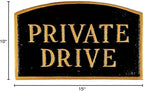 Montague Metal Products SP-12S-BG Private Drive Arch Statement Plaque, Standard, Black and Gold