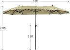 PHI VILLA 7 Piece Outdoor Dining Set with Umbrella, Patio Furniture Dining Set with Foldable Patio Chairs & Outdoor Table for Yard & Garden