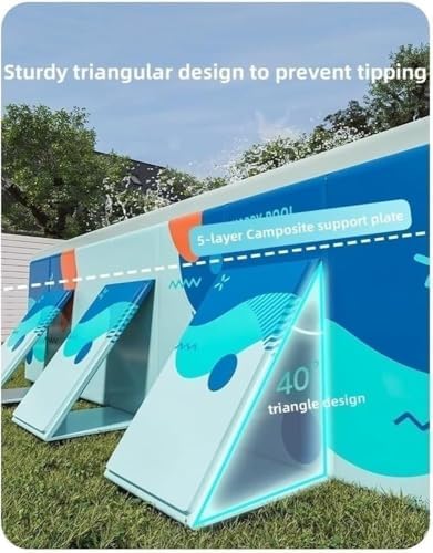 Premium 9.8ft Rectangular Above Ground Pool - Foldable Outdoor Swimming Pool for Backyard, Garden Parties, Kids Fun, and Pet Dog Swimming