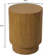 LeisureMod Modern Side Table Round Fiberstone Top Accent End Table for Home, Outdoor Patio, Living Room Sofa, Weather-Resistant, Eden Series in Brown
